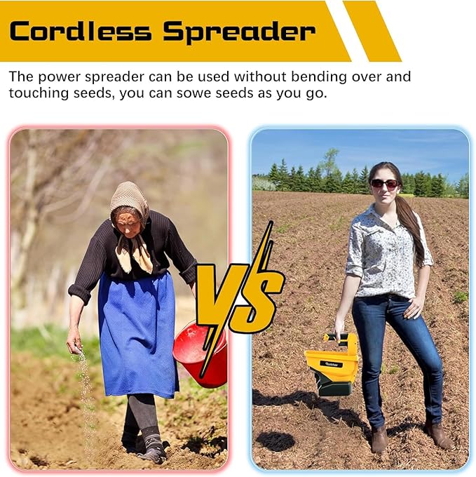 Rozlchar Power Spreader Compatible for Dewalt 20V/60V Battery, Seed Spreader for Year-Round, Covers Up to 5,000 sq. ft.(Tool Only, No Battery)