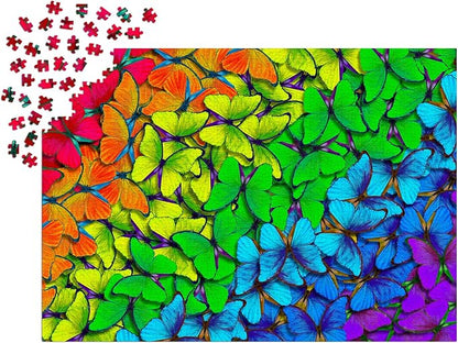 Multicolor Butterflies Rainbow Gradient – 1000 Pieces Jigsaw Puzzle for Adults – Matte Finish, Soft Touch, Easy to Assemble, Tight Fit, Vivid Colors, Missing Pieces Service