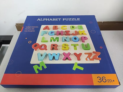 Coogam Wooden Alphabet Puzzle – ABC Letters Sorting Board Blocks Montessori Matching Game Jigsaw Educational Early Learning Toy Gift for Preschool Year Old Kids