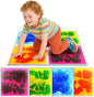 Sensory Floor Tiles for Kids Toddlers: 12"x12" Liquid Sensory Mats Puzzle Pads, Colorful Autism Sensory Play Mat for Dancing Stepping Lava Tile Games, Daycare Sensory Room Preschool Must Have(4 Pack)