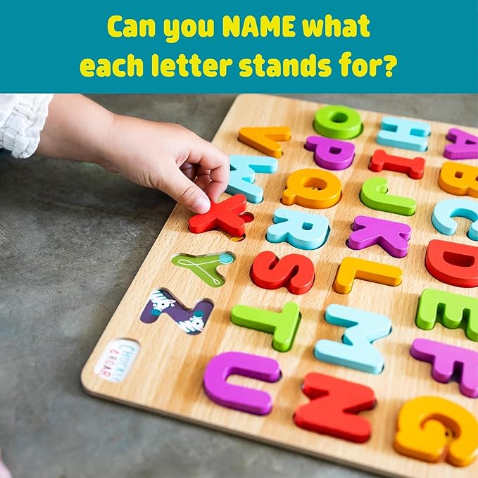 Chuckle & Roar Wooden Puzzle ABC and 123 Theme 2 Pack