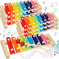6 Pcs Xylophone for Kids Wooden Xylophone with Mallets Musical Instrument Wood Baby Percussion Kit for Educational Preschool Music Learning
