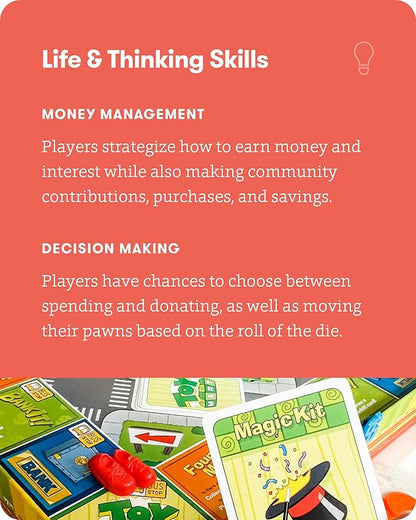 SimplyFun BankIt! - Money Game for Kids - Learn to Save, Spend, Donate, Earn Bank Interest and More - Game for Kids Ages 8 and Up, 1 to 4 Players