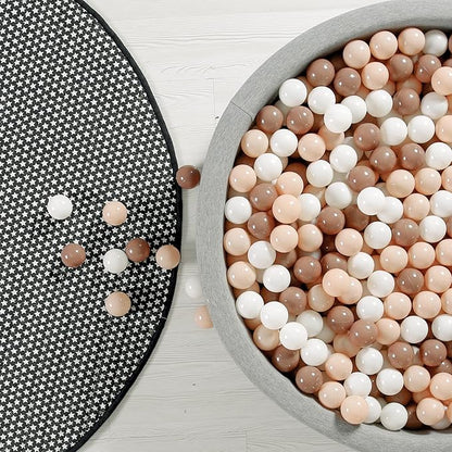 GOGOSO Ball Pit Balls for Toddlers Phthalate-Free BPA-Free Non-Toxic Crush Proof Soft Plastic Play Balls Baby Kids Shape Tent Pool Playhouse Playpen Party Decor,Coffee Brown Beige,100PCS