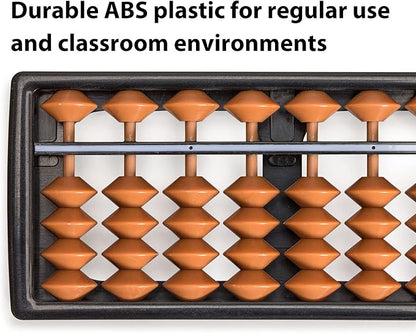 Yellow Mountain Imports Digit Standard Abacus 10.5 Inches - Professional 17 Column Soroban Calculator (Functional and Educational Learning Tool)