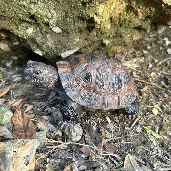 Danmu 1Pc of Polyresin Tortoise Statue Garden Statues, Outdoor Statues, Garden Ornaments, Yard Statue for Home and Fairy Garden Decor (S 5 1/10" x 4 1/3" x 2 1/3")