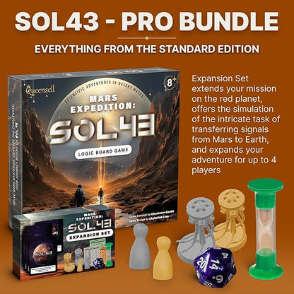Logic Board Games for Kids and Adults – Mars Expedition SOL43 + Expansion Set – Montessori STEM Educational Toys Gift - Logic Game with Solo Mode for 1-2 Players for Ages 8 and up