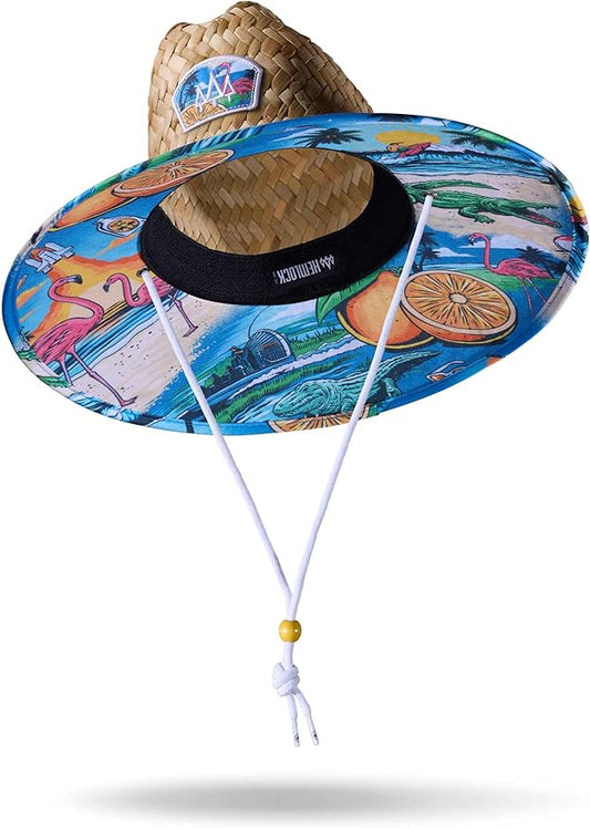 Straw Hat for Men & Women | Lifeguard Hat, Beach Hat & Sun Hat | UPF 50+ Wide Brim for Sun Protection | One Size | Hemlock