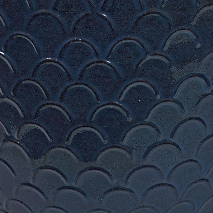 Sunnydaze Dinah 12.5" Metal Outdoor Plant Pot Set with Drainage Holes and Rubber Plugs - Navy Glaze - Set of 2