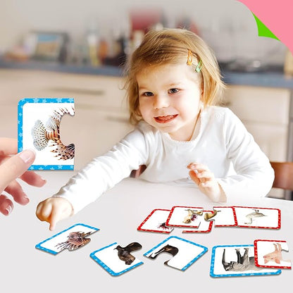48 Animal Matching Puzzles with Error-Correction, Self-Correcting Puzzle Match Game Educational Learning Activities for Toddlers, Kindergarten, Animal-Themed Learning Games Toys for 3 Years Old