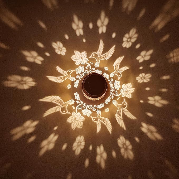 Solar Lanterns Outdoor Waterproof Hummingbird Garden Decor Birthday Gifts for Women Mom Grandma Hanging Solar Lights Metal Solar Decoration Outside for Yard, Patio, Backyard, Porch