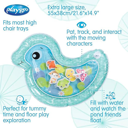 Playgro Sensory Pond Pat and Play Tummy Time Mat - Improve Baby's Sight & Touch Senses with Mess-Free Fun - Ideal Tummy Time Toy for 3+ Months - Engaging Infant Toy for Tummy Time & Floor Play