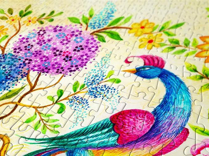 Magical Bird in Tree of Flowers Painting – 1000 Pieces Jigsaw Puzzle for Adults – Matte Finish, Soft Touch, Easy to Assemble, Tight Fit, Vivid Colors, Missing Pieces Service