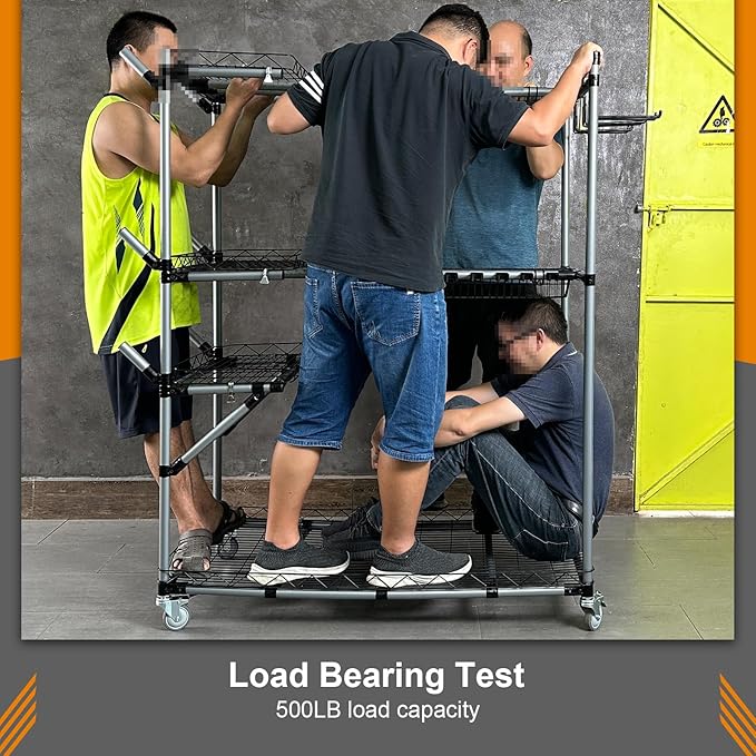 BIG Garden Tool Organizer with Wheels - Rolling Storage Rack - Multifunctional Cart