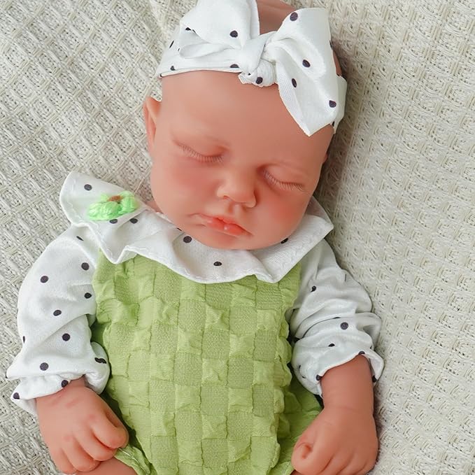 Girl 12.2 Inch, Full Silicone Baby Doll, Realistic Baby Dolls, Realistic Veins & Sleeping Pose, Not Vinyl, Reborn Baby Dolls Silicone Full Body, Gift Set