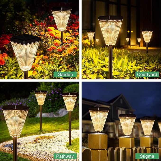 Solar Post Cap Lights 8 Pack Outdoor Waterproof Solar Fence Post Lights Sun Powered Pillar Lights Garden Decorative Yard Patio Walkway Pathway Lights