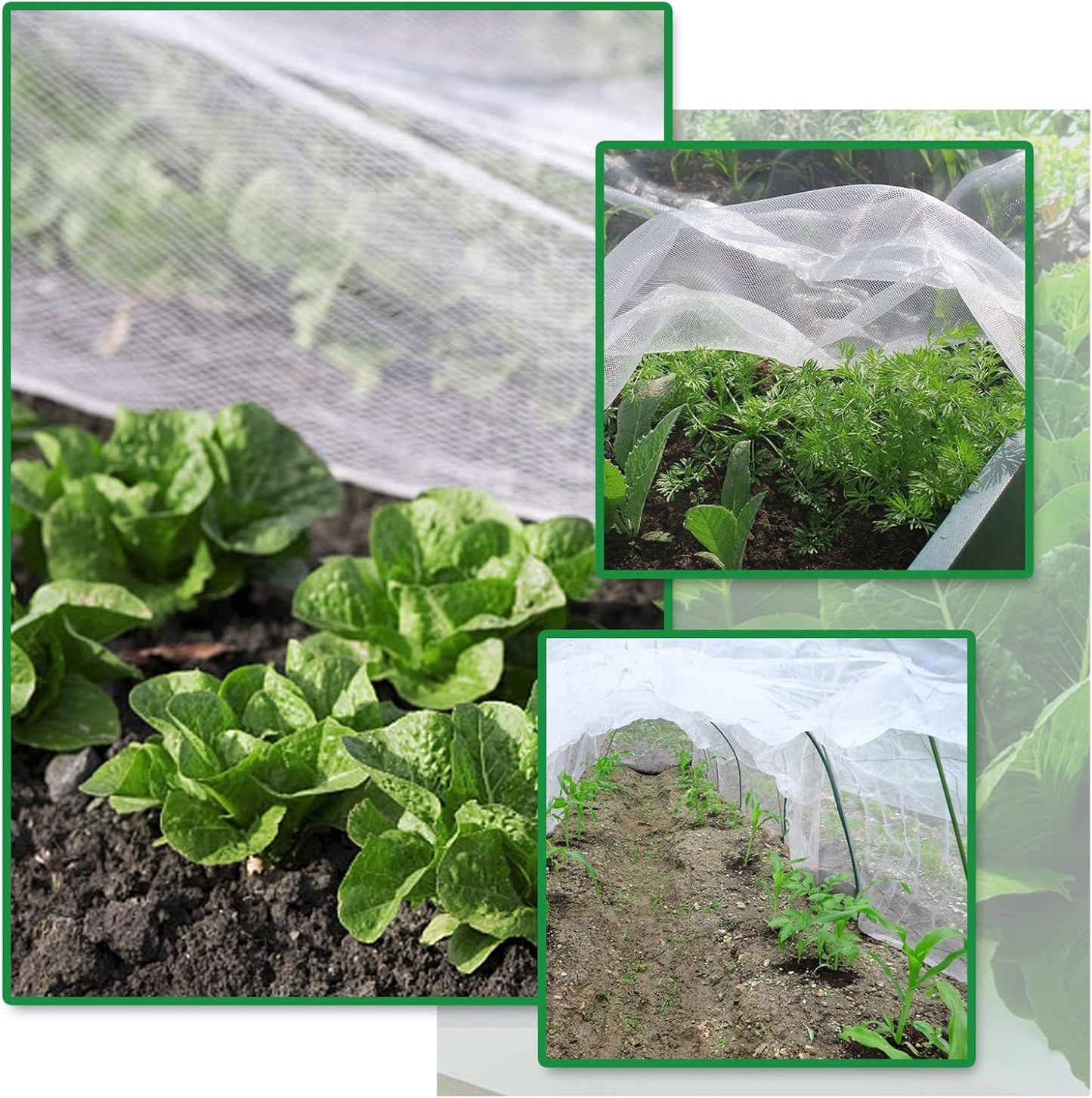 SnugNiture 3 Pack Garden Netting 10x34FT Ultra Fine Mesh Mosquito Netting Plant Covers, White Bird Netting Barrier Greenhouse Row Cover Protect Fruits Flower Vegetables from Birds Deer & Squirrels