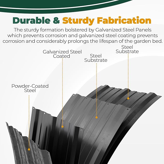 Utopia Home Galvanized Raised Garden Bed, 4 by 2 by 1 feet Lightweight Planter Boxes Outdoor with Easy Assembly, Large Garden Bed for Vegetables, Fruits, Flowers, Dark Grey