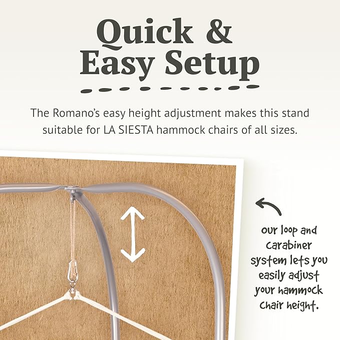 LA SIESTA® - XL King Habana Cotton Hammock & Romano Steel Stand - Indoor Outdoor Hanging Chair Swing for Bedroom Porch Balcony - Boho Hanging Chair - Azure