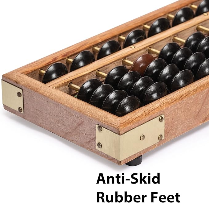 Yellow Mountain Imports Vintage Style Wooden Abacus - 13.9 Inches (35.3 Centimeters) - Professional 17 Column Soroban Calculator with Reset Button - Made