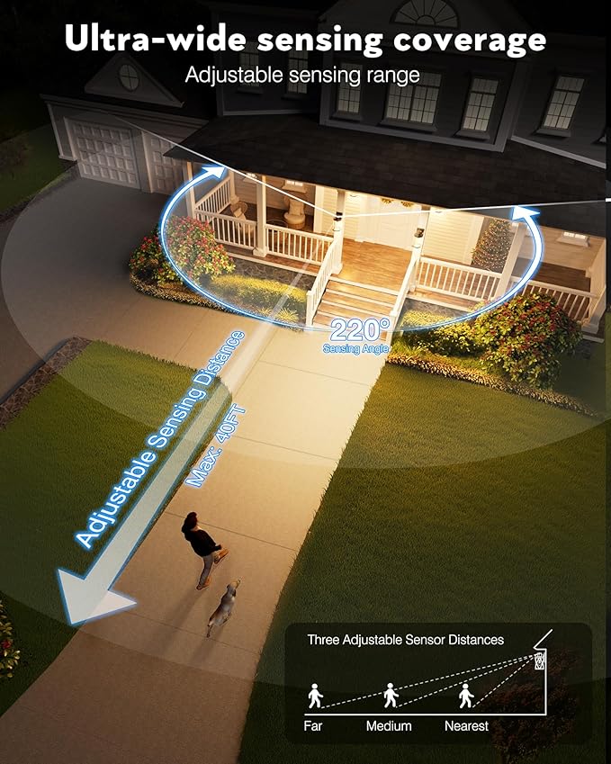 VIANIS Motion Sensor Porch Light, Black Outdoor House Lights Dusk to Dawn, Waterproof Outdoor Light Fixtures Lantern for Garage, Porch, House, Patio, Doorway,Weather Resistant,Hardwired, Non-Solar