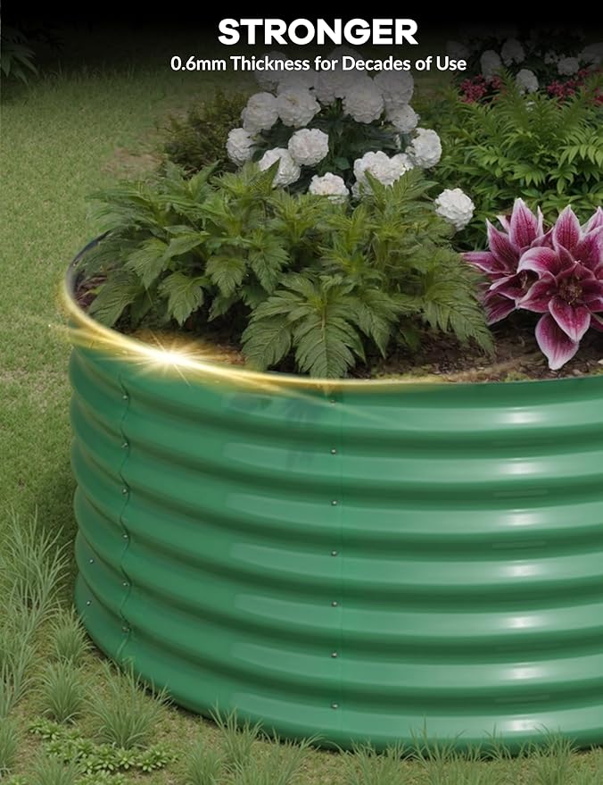 8x4x1.5 ft Raised Garden Bed,Galvanized Raised Planter Boxes Outdoor with Easy Assembly, Large Garden Bed for Vegetables, Fruits, Flower,Raised Garden Bed,Green