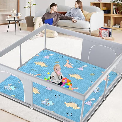 50x50 Play Mat for Playpen Foldable Baby Play Mat Large Tummy Time Mat, Non Slip Washable Baby Play Mats for Floor, Portable Travel Baby Crawling Mats for Toddlers and Infants