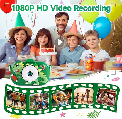 Kids Camera Boys Toys for 3 4 5 6 7 8 9 Years Old Boys, 48MP Dual Lens Kids Digital Camera Christmas Birthday Gifts, 1080P HD Video Selfie Toddler Camera with 32G SD Card