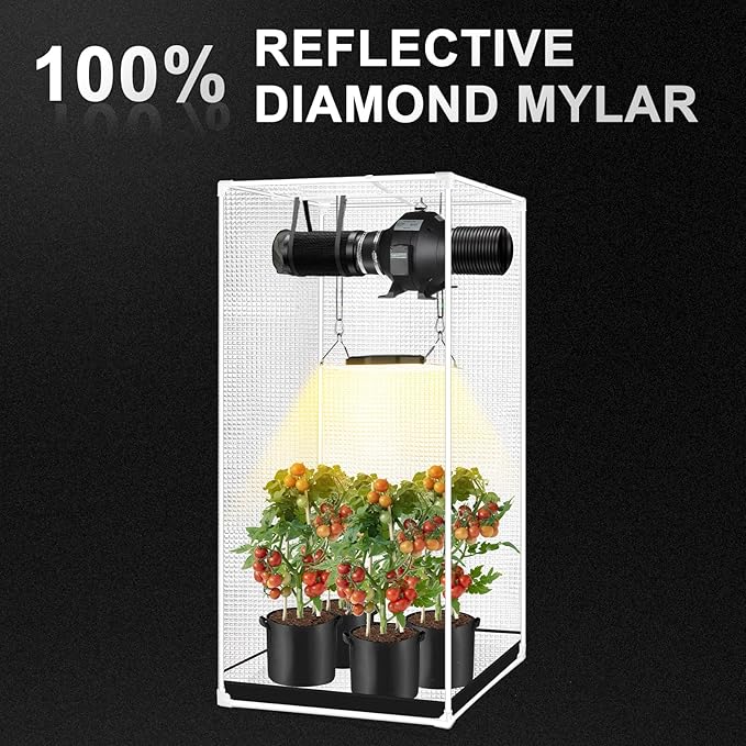 ATOUR 57”x57”x80” Grow Tent, Reflective 600D Mylar,Hydroponic Grow Tent with Observation Window and Floor Tray for Indoor Plant Growing 5’x5’