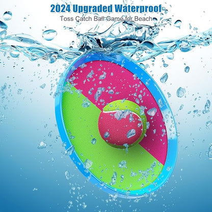 Aywewii Fun Toss and Catch Ball Set Kids Games, Beach Outdoor Backyard Lawn Toys for Kids with 6 Paddles and 3 Balls, Birthday Gift for Age 3-12 Old Boys Girls Kids Adults Family