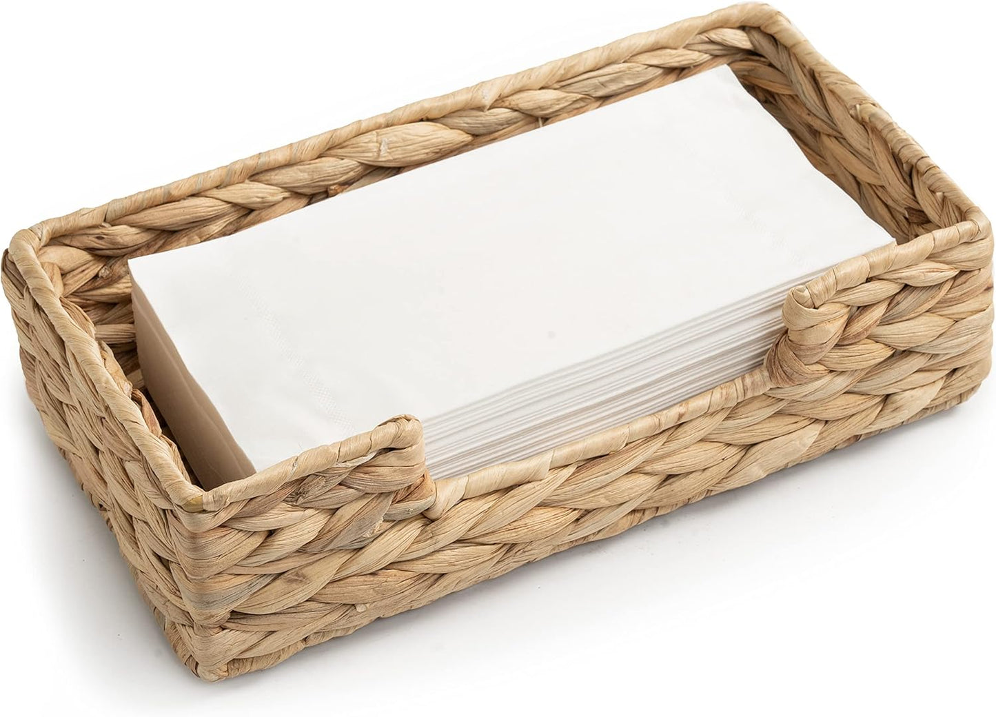 CLAYNIX Rattan Napkin Holders for Table, Napkins Holder For Paper Napkins, Kitchen Luncheon Paper on Boho Dining Countertop - Rectangle