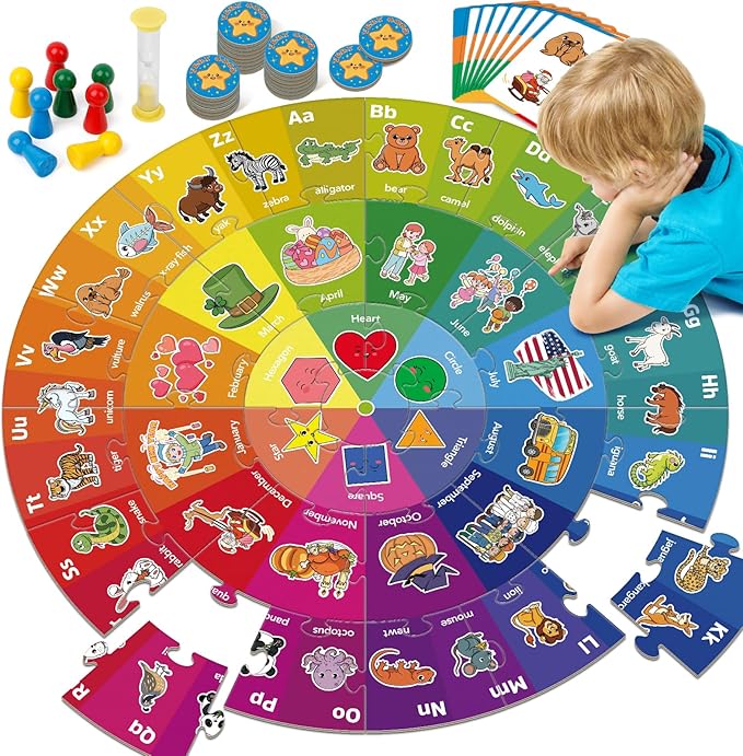 Floor Puzzle,Jigsaw Puzzles,Animal Puzzle for Kids,Alphabet Learning Toys,ABC Letter Games for Kindergarten,Memory Matching Game,Family Board Game,Toddler Educational Toys,Preschool Activities