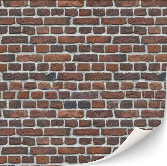 3 Sheets Self-Adhesive Wall Cladding for Dollhouse 1:12 Scale (Smoky Red Bricks)