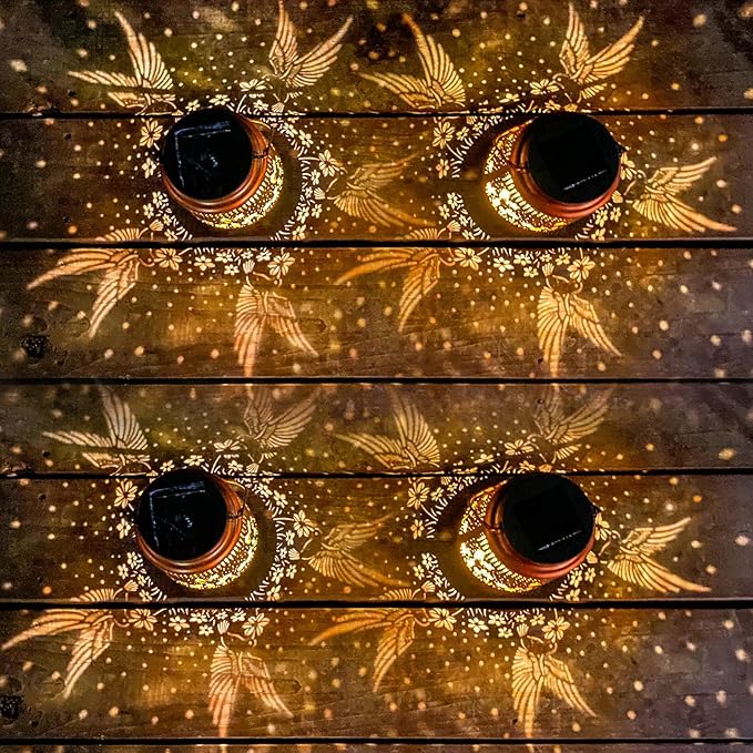 Mothers Day Gifts, Hummingbird Solar Lantern Outdoor Hanging, Metal Bird Decor Waterproof LED Decorative Light for Garden Patio Yard Lawn Backyard Front Porch, Birthday Gifts for Women Mom Grandma