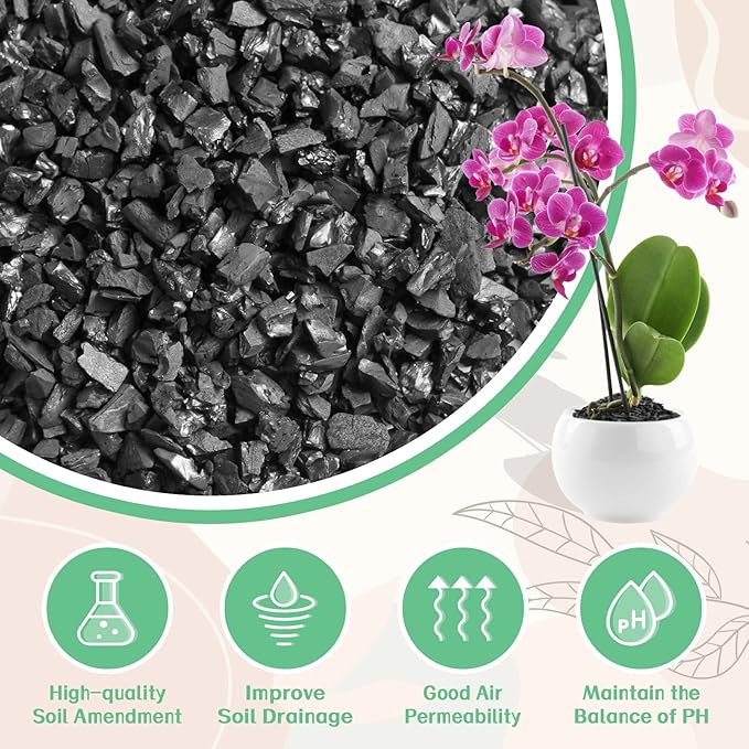 Legigo 12QT All Natural Horticultural Charcoal- Activated Hardwood Plant Charcoal for Soil Amendment, Conditioning Bonsai Soil, Succulent Soil, Terrarium Supplies, Indoor Plant Potting Soil