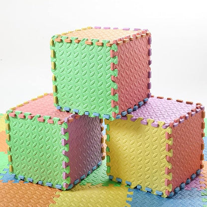 Shihanee Foam Floor Baby Tiles Foam Floor Mats Play Mats Bulk with Borders Interlocking for Kids Baby Playroom Nursery Gym (Colorful,64ft)