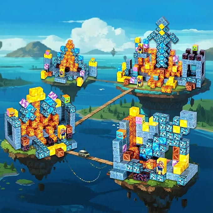 Magnetic Building Blocks Set, 148+ Pieces Gold Miner Theme - STEM Learning Toy for Children Aged 3-8 Years Old. Safe ABS Magnetic Blocks · Creative Construction Puzzle Playset