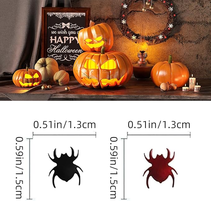 Halloween Party Table Scatter Confetti, 3000 Pcs Red and Black Spider Foil Metallic Confetti for Halloween Party Table Decorations