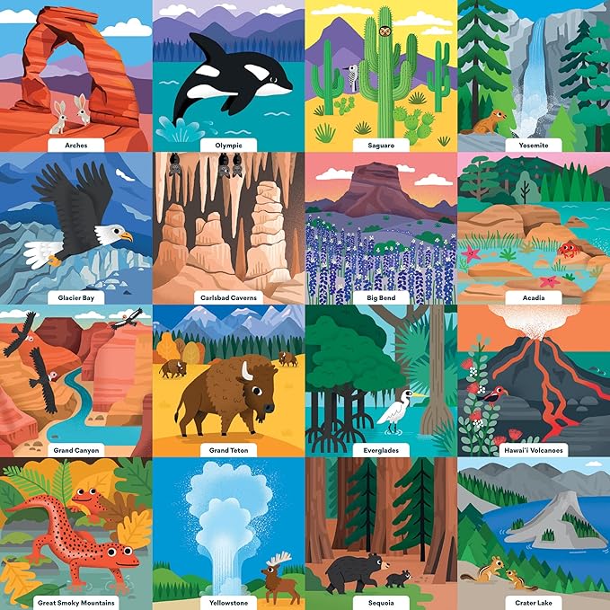 Little Park Ranger 500 Piece Family Puzzle from Mudpuppy - Beautifully Illustrated Portraits of U.S. National Parks, 20" x 20", Provides Hours of Puzzling Fun, Ages 8+, Puzzle Image Insert Included