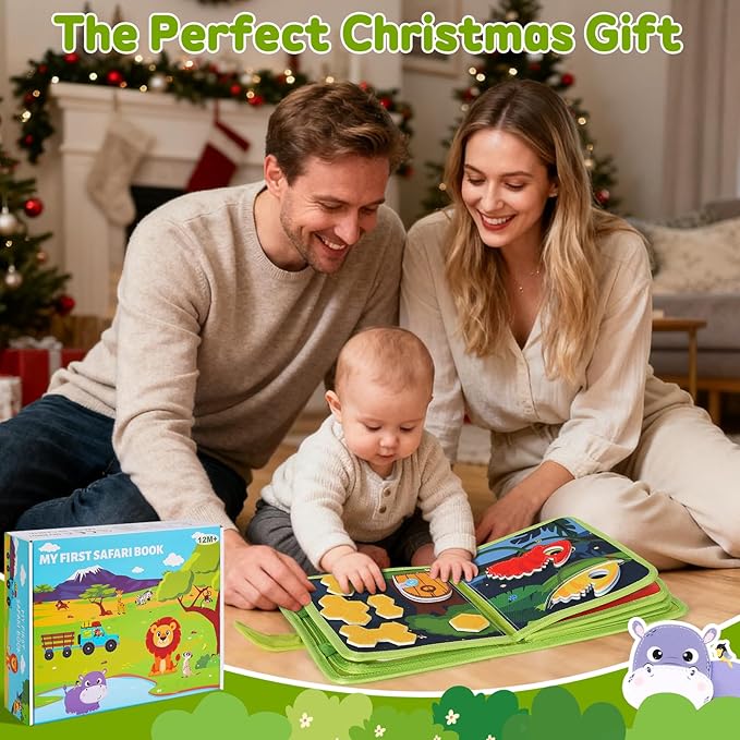 Gigilli Busy Book for Toddlers 1-3, Quiet Activity Books for Toddlers 1 Year Old, Montessori Toys Busy Board for 1 2 3 Year Old Boy Girl, Educational Airplane Travel Toy Busy Books Christmas Birthday