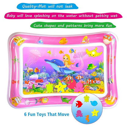 ZHUYNXIR Tummy time Water Playmats, Tummy time mats, Baby Water Play Mat for Kids and Toddlers Baby Toys for 3 to 24 Months, Strengthen Your Baby's Muscles, Pink 27.5x20 in.