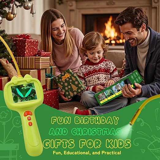 Kids Borescope Snake Camera with Light Toy,Outdoor STEM Science Toys, Nature Educational Exploration Toy Great Gifts for 4 5 6 7 8 9 10 Years Old Boys and Girls Birthday Camp Christmas(16G Card)
