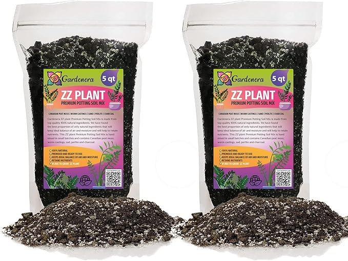 Premium ZZ Plant Expert-Grade Soil - Fast-Draining Formula Ensuring Long-Lasting Plant Vitality - 10 QUARTS