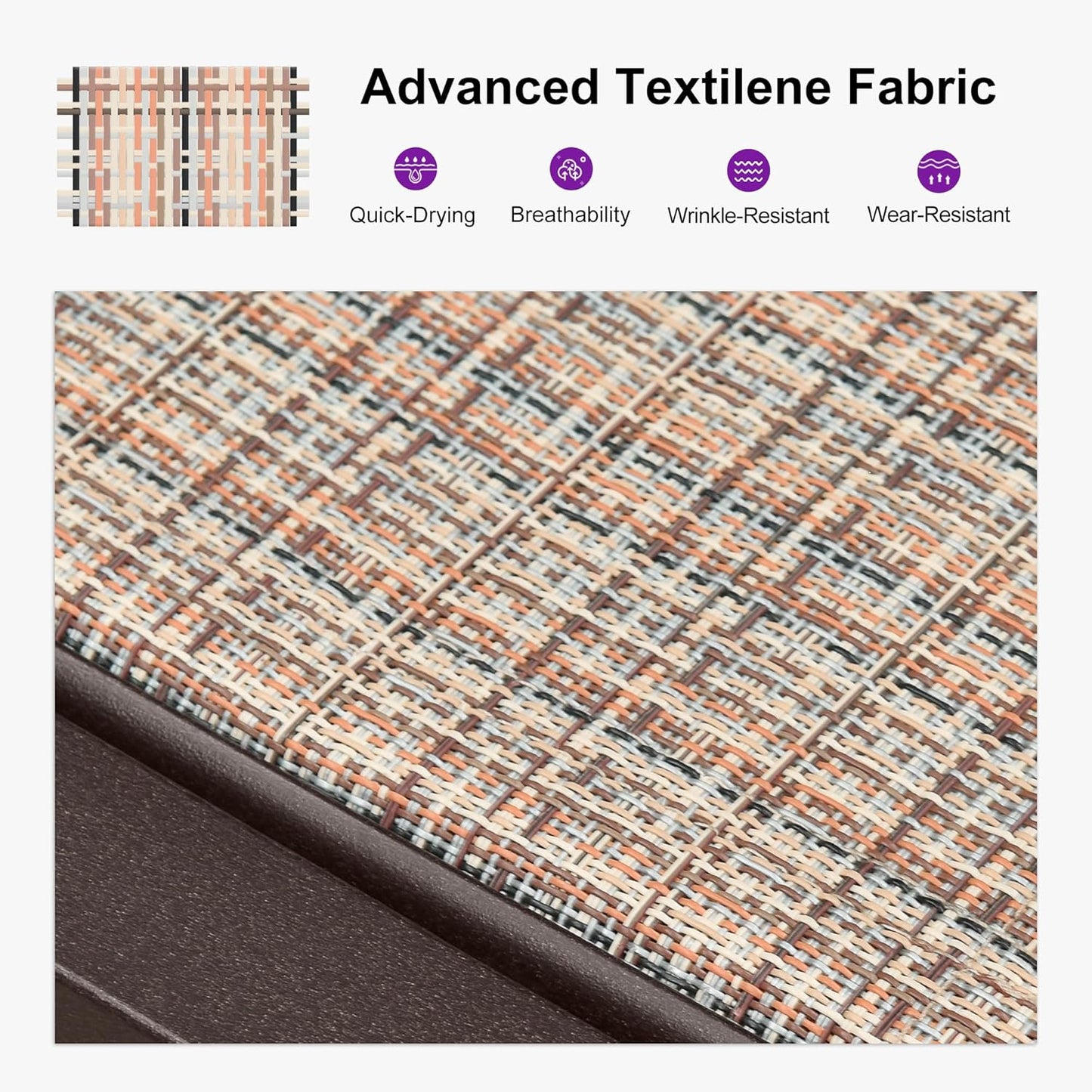 PURPLE LEAF Oversized Patio Lounge Chairs Set of 3, Reclining Pool Lounge Chairs with Side Table and Wheels for All Weather for Outdoor, Deck, Lawn, Aluminum Outside Pool, Light Tan