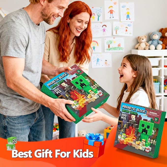 Magnetic Building Blocks 200PCS, STEM Toys Educational Magnet Cubes, Learning Sensory Toys for Kids Ages 4-12, Birthday Gifts for Boys & Girls