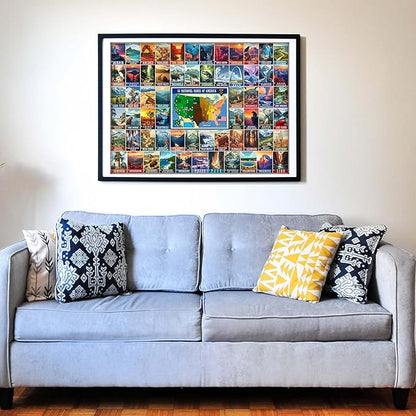 Think2Master Colorful Vintage USA National Park 250 Pieces Jigsaw Puzzle. Fun Educational Toy for Kids, School & Families. Great Gift for Ages 8+ Great Gift for Interested in Traveling. 14.2” X 19.3”