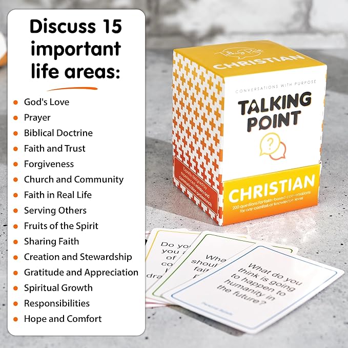 200 Conversation Cards for Christians - Explore Your Faith and Have Fun on Family Game Night, Bible Study or Youth Groups - Perfect for Church Groups, Couples Game Night, Easter Gifts