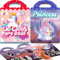 2 Sets Reusable Sticker Books for Toddlers 1-3, Princess Jelly Sticker Books for Kids 2-4 Years, Toddler Travel Toys Activity Road Trip Essentials for Kids- Princess + Unicorn