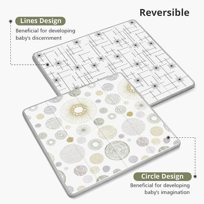 Baby Play Mat for Floor,Baby Play Mat for 59''x 59''Playpen,Reversible,0.8 in Thick Waterproof Playmat,Anti-Slip Floor Playing Mats,Non-Toxic,Baby Playmat for Indoor and Outdoor Use,Circle