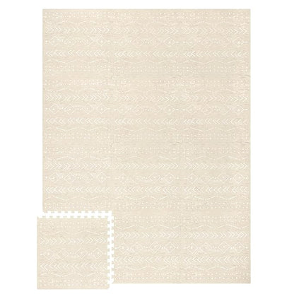 Baby Play Mat for Floor – 6x8ft Beige | Soft Non Toxic Premium EVA Foam Tiles for Tummy Time, Crawling & Playroom – Waterproof Interlocking Floor Mat for Babies & Toddlers by Lillefolk (12 Tiles)
